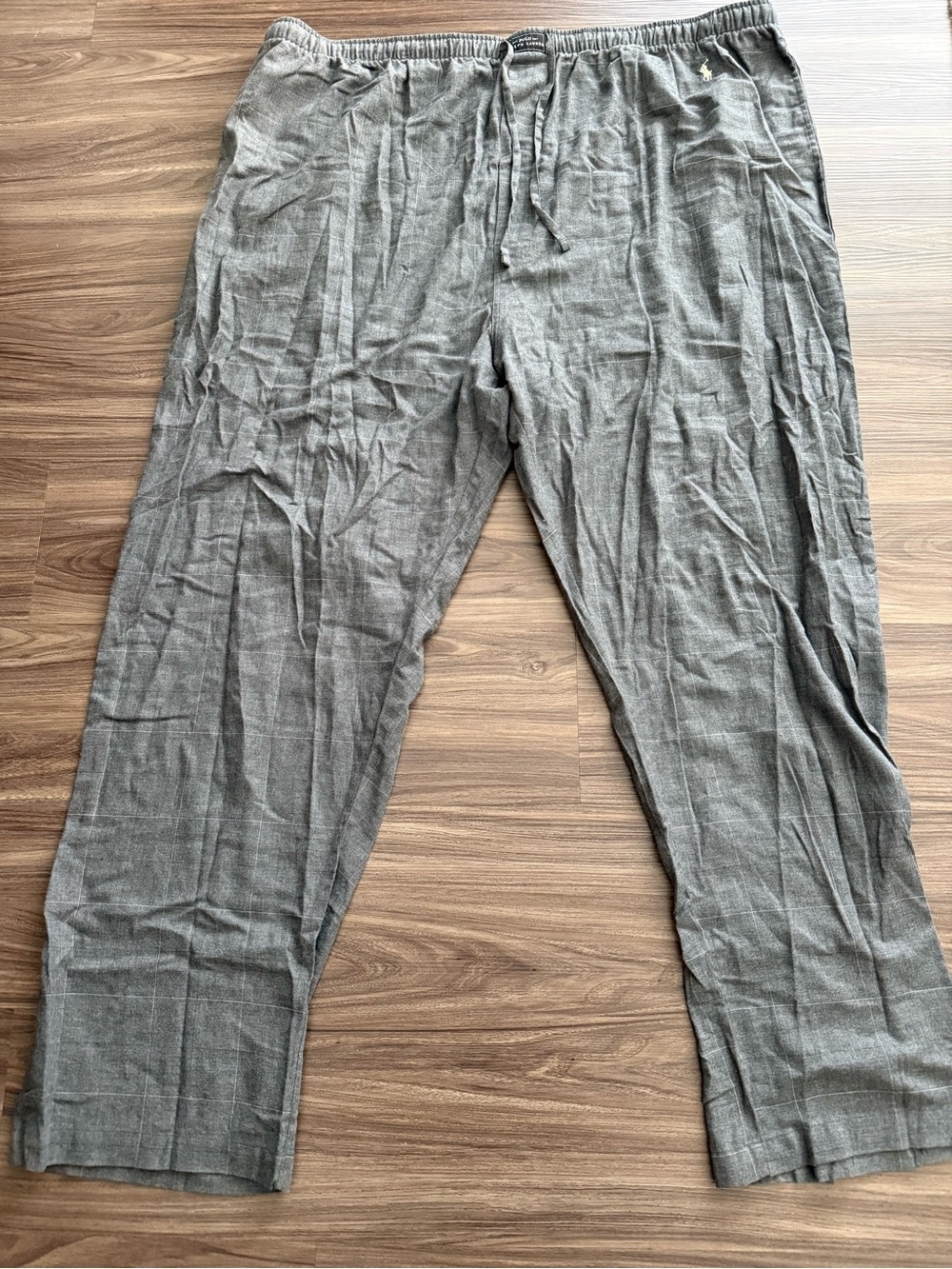 Men’s 3XL Gray Plaid Polo Ralph Lauren Drawstring Pajama Pants